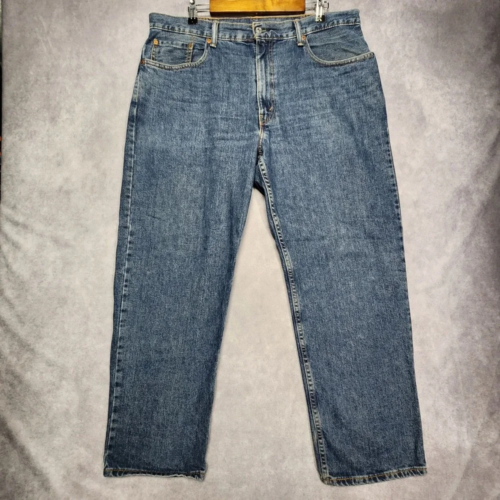 Levis 550 Mens Relaxed Fit Tapered Leg Jeans Medium Wash Blue 38x30
